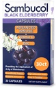 Sambucol Black Elderberry Capsule - Advanced Imune, Vitamina C și Zinc, Elderberry capsule, Immune Supplement, Black Elderberry Suplimente, Gluten gratuit, ușor de înghițit capsule - 30 Conte