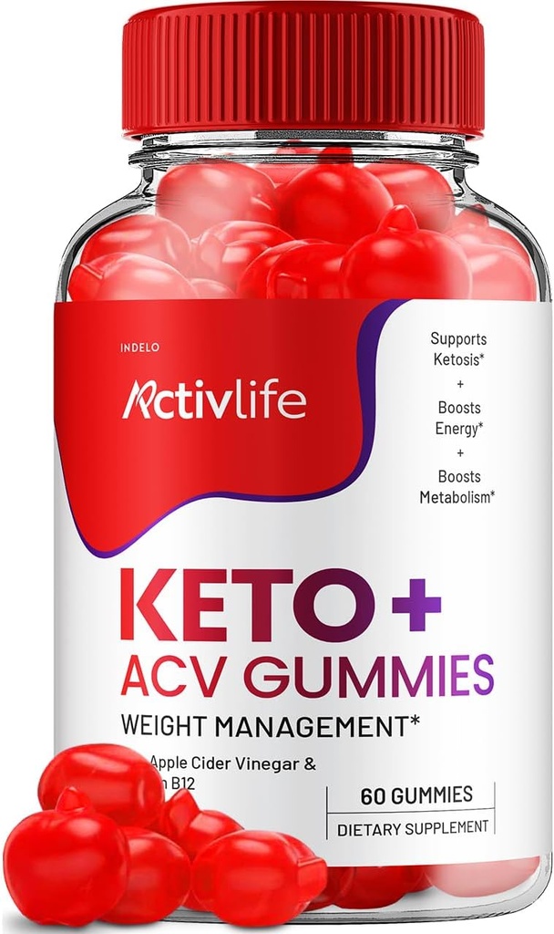 ActivLife Keto ACV Gummies - Active Life Keto Apple Cider Vinegar Gummies, ActivLife Keto + ACV Weight Management Gummies ActiveLife Advanced 1000mg Formula (1 Pack - 60 Gummies)