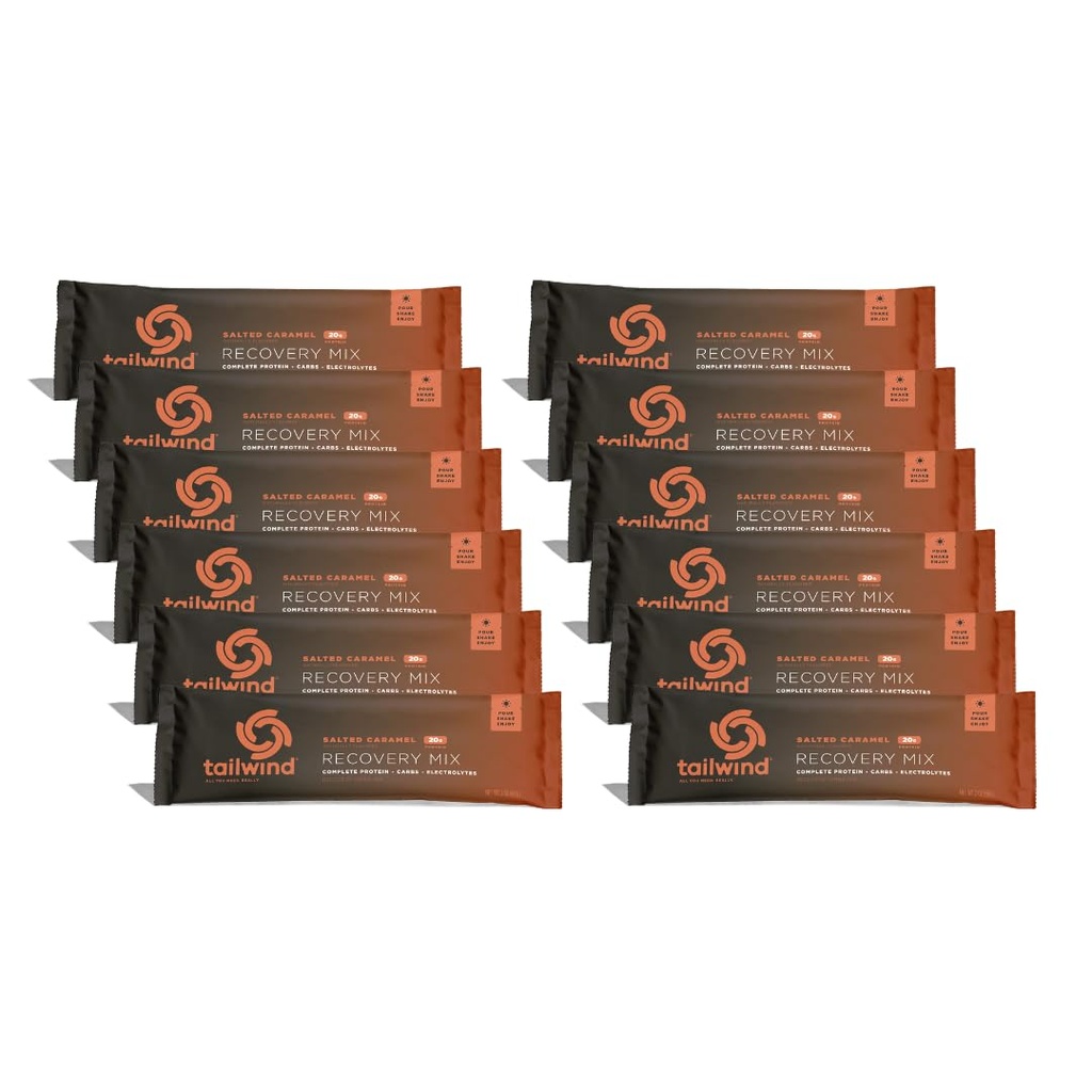Mix de recuperare nutritie coada, 20 Grams Proteina completa, Carbohidrats, și electroliti pulbere băutură Mix pentru post-Workout, fără gluten, soia, și lactate, Vegan, 12 Serviri, Caramel sărat
