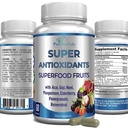 Super Antioxidant Fruit Superfood Complex - Powerful Antioxidant Superfructe, Acai, Goji, Noni, Mangosteen, rodii, Elderberry, Resveratrol, Immune Support, Skin Care - 60 Capsule