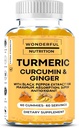 Ridicați-vă Wellness Journey Turmeric, Curcumin, și Ginger Gummies: Un supliment de super-aliment bogat cu extract de piper negru - 60 Gume