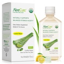 AloeCure USDA Organic Aloe Vera Juice Lemon Aroma - Produs în termen de 12 ore de la recoltare - Suplimentul Digestiv Natural pentru Aciditatea Stomacului Echilibrat - Sprijin Digestiv și Sănătate Imunală - 1 Btl x 16.7oz