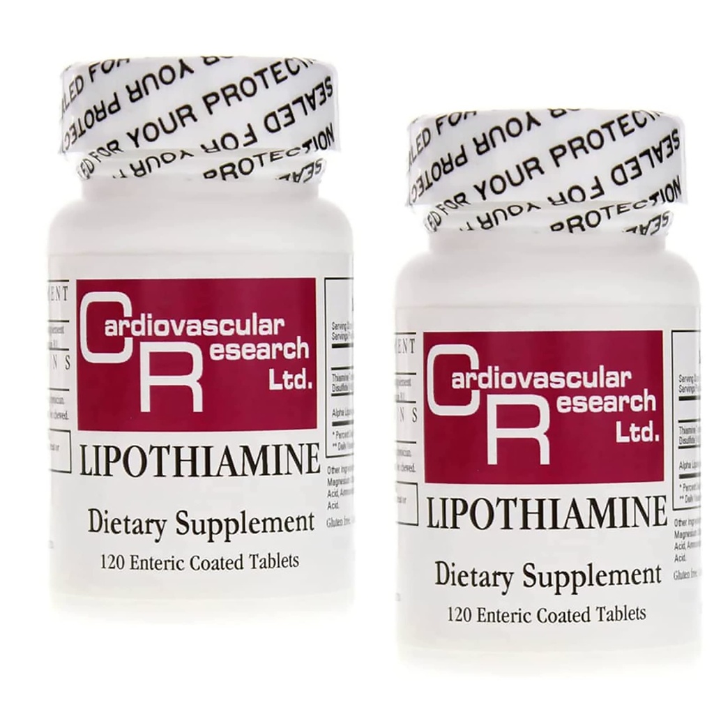 Cercetare cardiovasculară Lipothiamină Supliment 240 comprimate - Vitamina B1 Acum cu Alpha Acid lipoic - 2 X 120 Număr