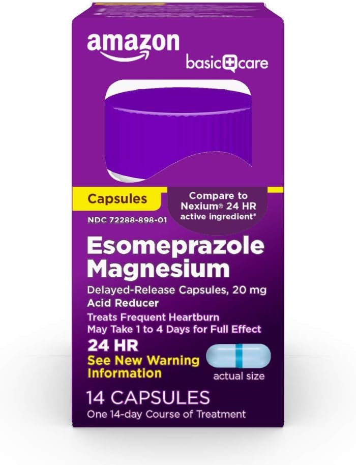 Îngrijire de bază Esomeprazol Magneziu Capsule cu eliberare întârziată, 20 mg, Reductor acid, 14 Număr de capsule