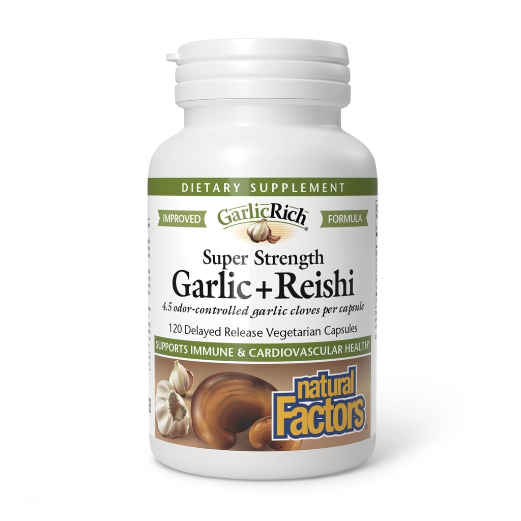 Factori naturali UsturoiRich, Super Putere Usturoi + Reishi, 120 Capsule vegetariene cu eliberare întârziată