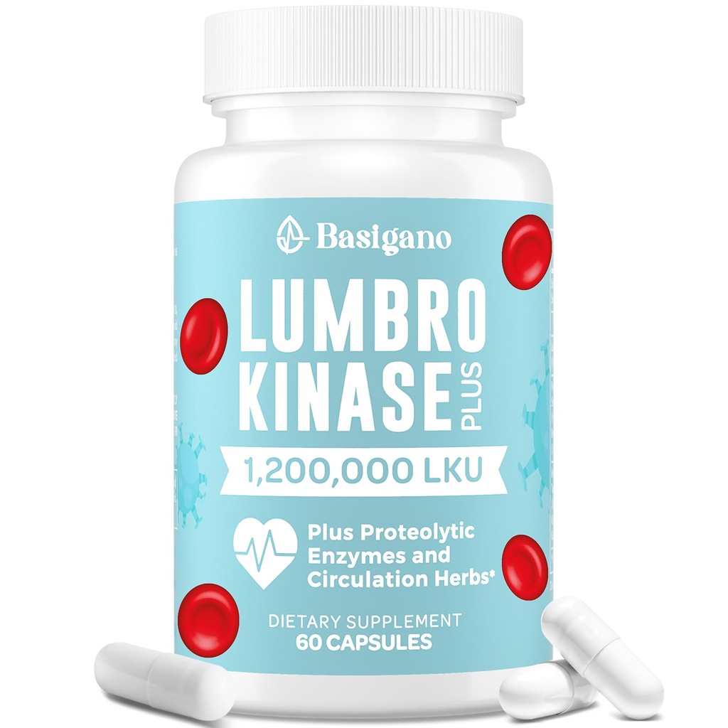 Supliment Lumbrokinază, 1,2 milioane LKU - 120 mg capsule, Nattokinază potentă Alternativă cu enzime  Proteolitice şi amestec de plante