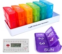 E-Pill 6 Times a Day x 7 Day Weekly Pill Organizator, Vitamina si Medicina Pilula Reminder - cu 6 Alarm Timer (White)