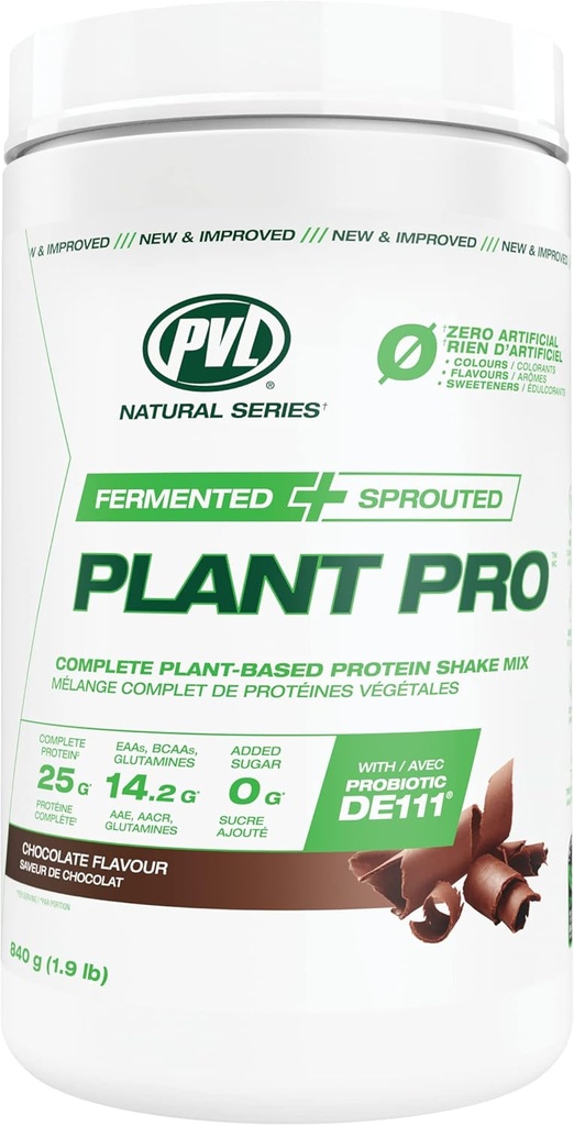 PVL Plant Pro, Shake Mix de proteine pe bază de proteine cu enzime adăugate, ciocolată naturală , 840 Gram