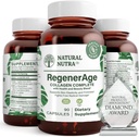 Natural Nutra RegenerAge Supliment complet pentru sanatatea pielii cu proteine Peptide, Reduce marcile de stretch, Contribuie la sanatatea generala, vitamina C, extract de vin rosu seminte de struguri, gluten gratuit, 90 capsule.