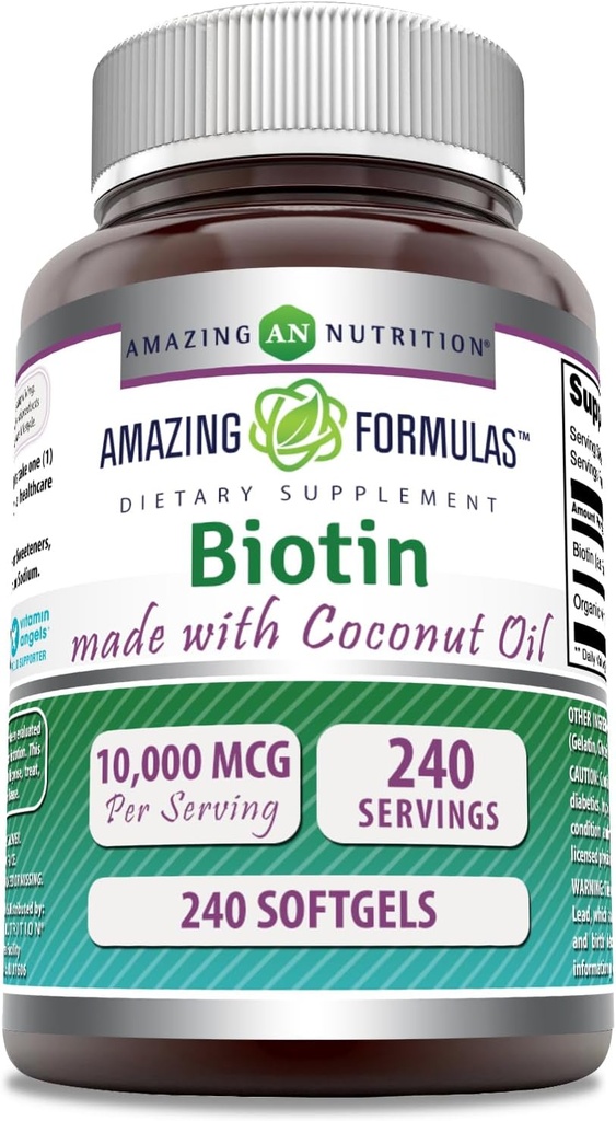 Formulari uimitoare Biotin cu extra virgine Organic de nucă de cocos Suplimentul ulei 