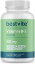 BESTVITE Vitamina B-2 100 mg (240 Capsule vegetariene) - Fără Stearet - Fără fosfat dicalcic - Vegan - Non OMG - Gluten Free