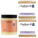 Chatham Ingrijire naturala a pielii peste unt Eczema terapie 6 oz si 2 x Eczema Relief Sapun Baruri 5 oz Bundle 