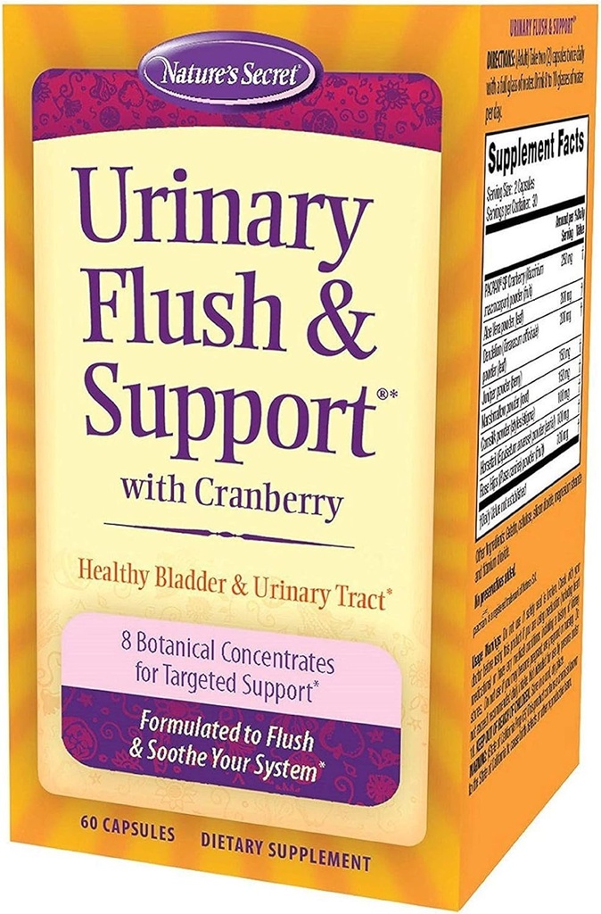 Culoarea urinară secretă a naturii și suport cu afine promovează vezica urinară sănătoasă și tractul urinar - 8 Blenduri de concentrat botanic la culoare & Soothe - eliminare sănătoasă și detoxifiere - 60 capsule