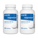 Magneziu 500 mg - Tablete cu oxid de magneziu - Supliment alimentar - 100 Conte (2 ambalaj)