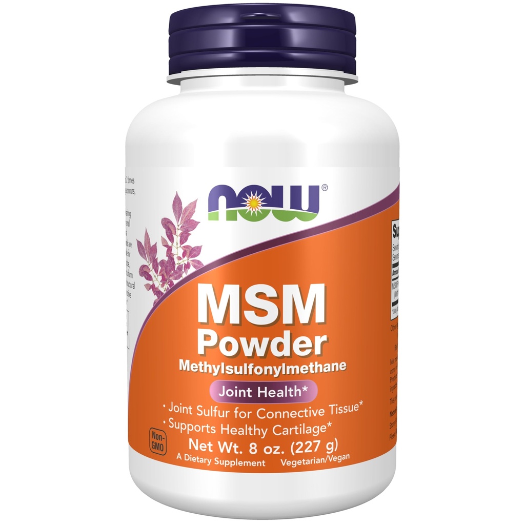 now Foods Supplements, MSM (Metilsulfonilmetan) Powder, Supports Healthy Cartilage*, Joint Health*, 8-Ounce