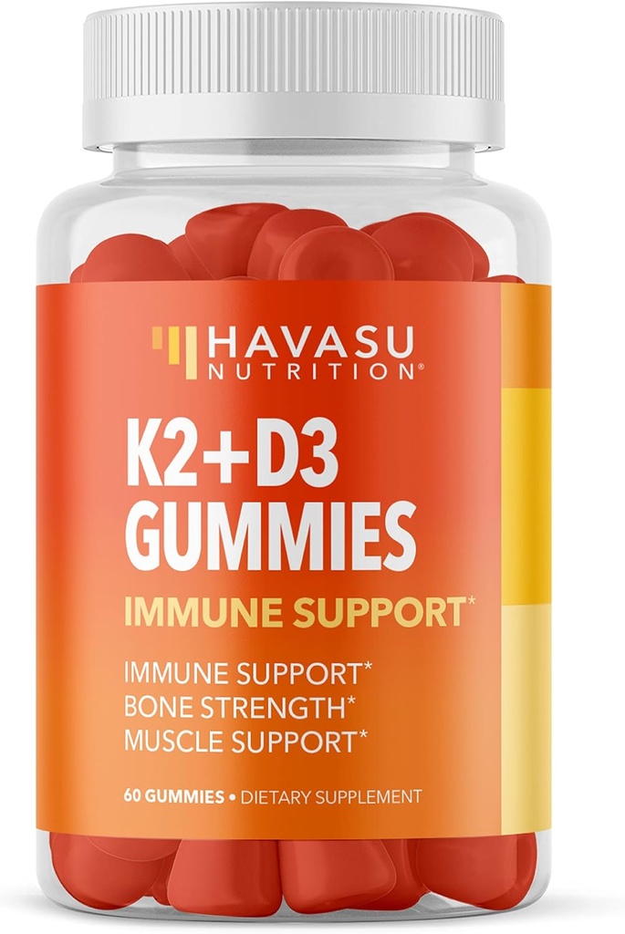HAVASU NUTRITION Vitamina D3 K2 Gumies, zmeură, 60ct