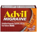 Advil Migrene Relief de cap, Ibuprofen Capsule cu Ibuprofen 200 mg pentru Migrene Relief, Greaţă Relief şi Lumina Sensibilitate Relief - 20 capsule umplute cu lichid