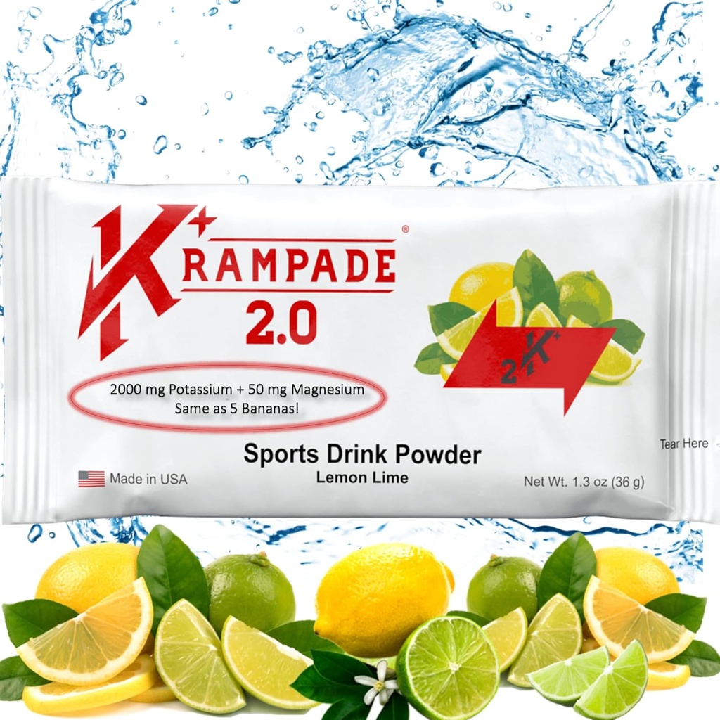 Krampade Potasic Magneziu Supliment Electroliti pulbere - 50 mg Mag + 2000 mg K, >2X mai mult decât apă de nucă de cocos 