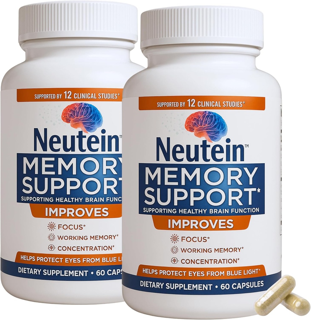 Creier natural Booster pentru memorie, & Brain Health - supliment suplimentar de sprijin cognitiv de bază pentru plante pentru adulți și vârstnici, Made in USA (2 Pack, 120 capsule)