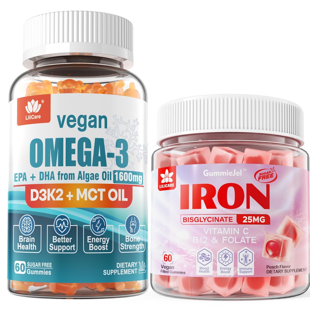 Vegan Gummie de Fier Supliment Vegan Omega3 Gume 1280mg
