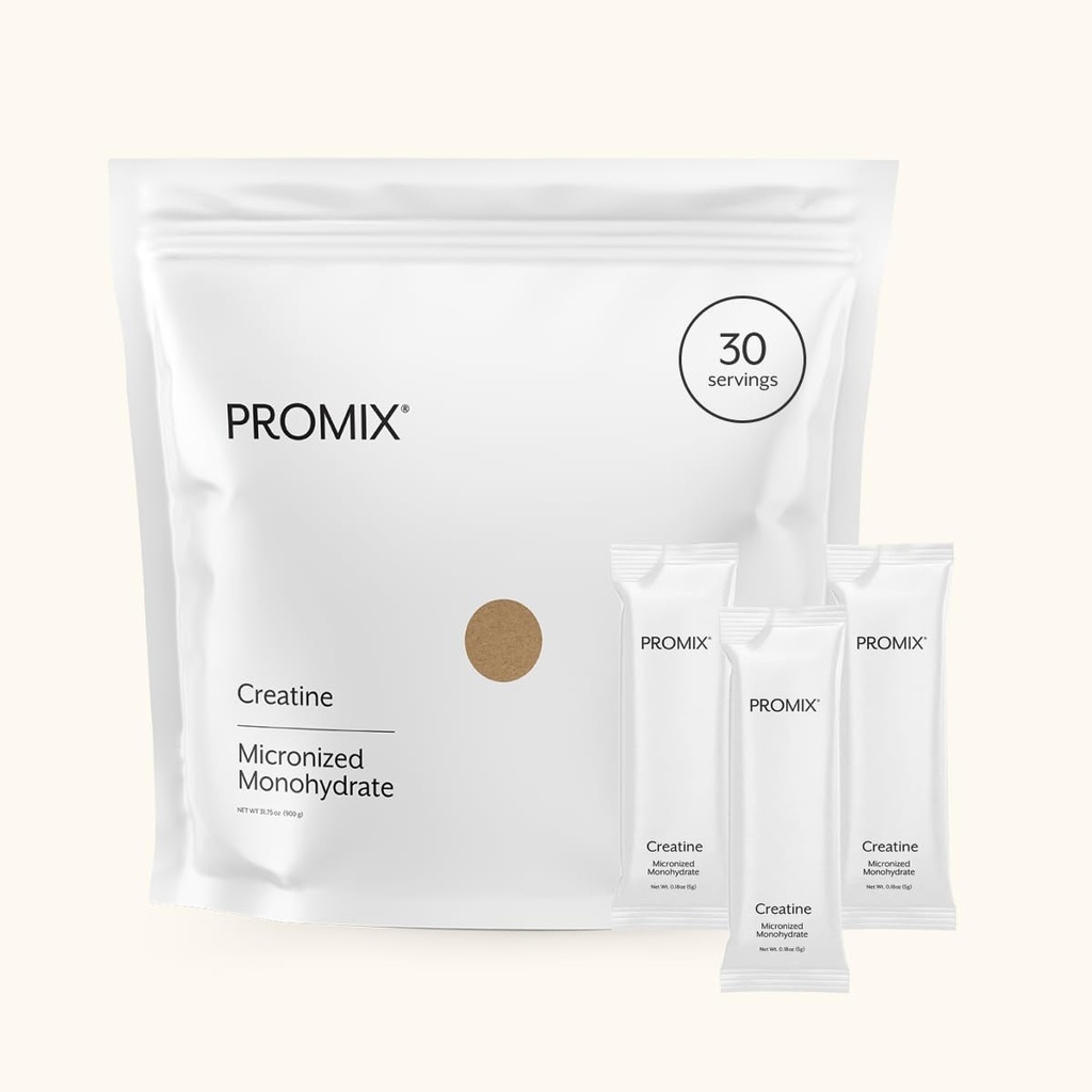 ProMix Nutriție Creatină Monohidrat Pachete de călătorie, 5g de micronized Creatură curată pentru bărbați și femei, susține creșterea și recuperarea musculară, Vegan - 30 Serviri