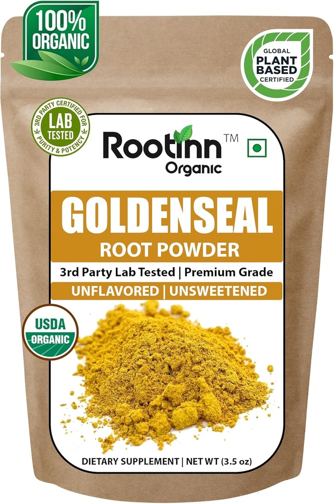 Pulbere Goldenseal - 3.5 oz, 100 Serviri *Lab testat / USA Organic * Pure naturale Goldenseal Root Powder Supliment