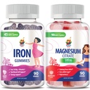 Gume de magneziu 500 mg și Gume de fier pentru adulți - Vitamine de fier cu vitamina C