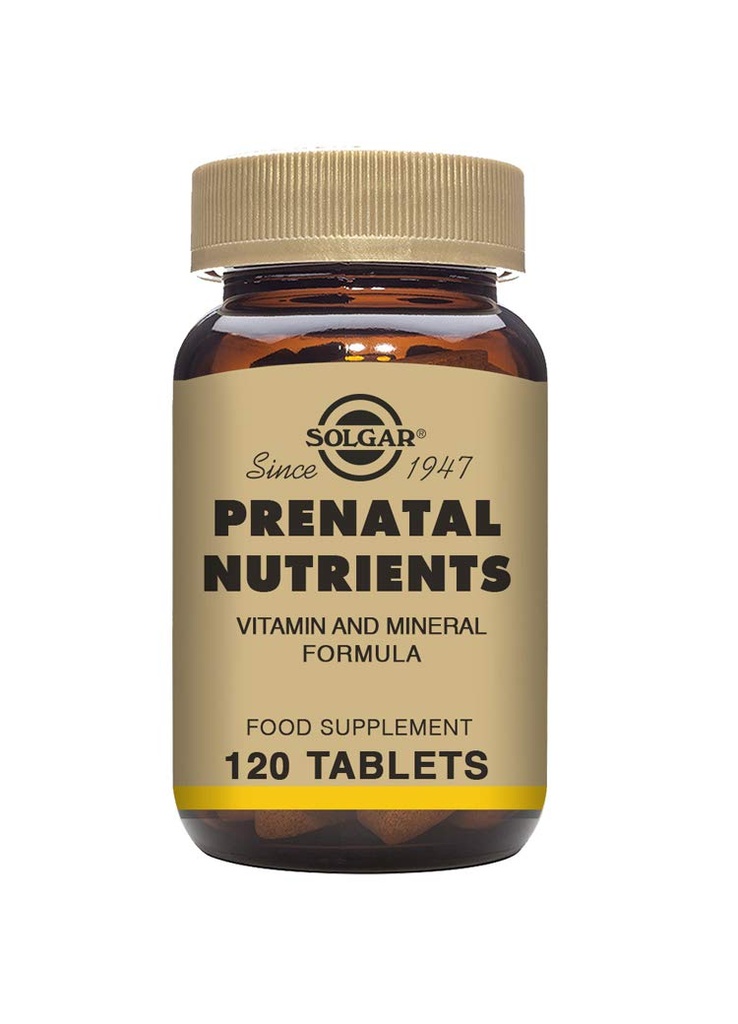 Solgar Nutrients prenatal - 120 tablete - Multivitamine si Formula minerala pentru femeile gravide si lactante - Vegan, Kosher & Gluten Free - 30 Serviri