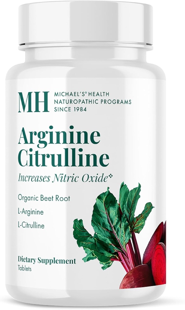 MICHAEL de sănătate Programe naturopatice Arginine Citrulină - 90 comprimate - Crește oxid de azot - cu rădăcină de sfeclă organică - 30 Serviri