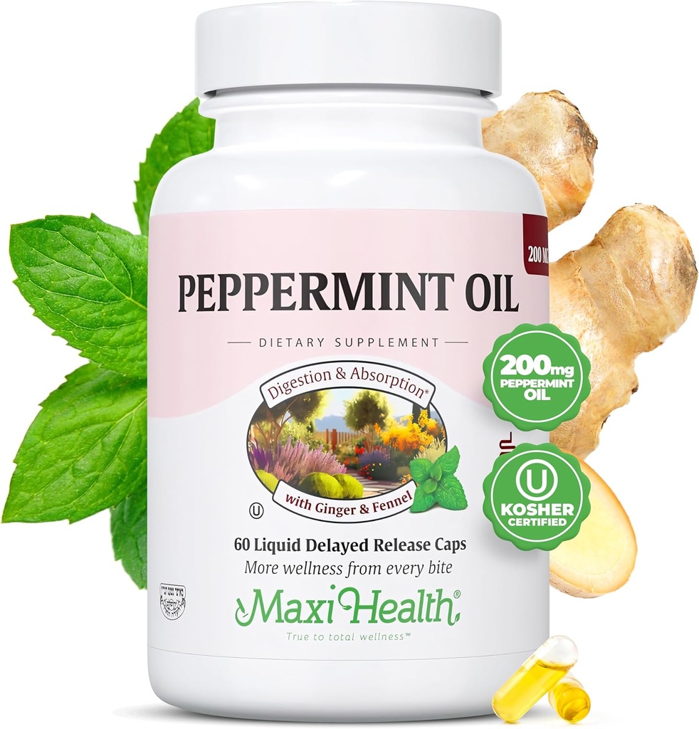 Maxi Health Capsule de ulei de mentă 
