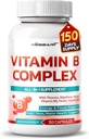 Complex de vitamina B - potenta ridicata cu Thiamin, Riboflavina, Niacin Vitamina B6, Folate, Vitamina B12 -Energie, Focus, Par, Piele, Nails Support - 150 Conte - Made & Tested in the USA