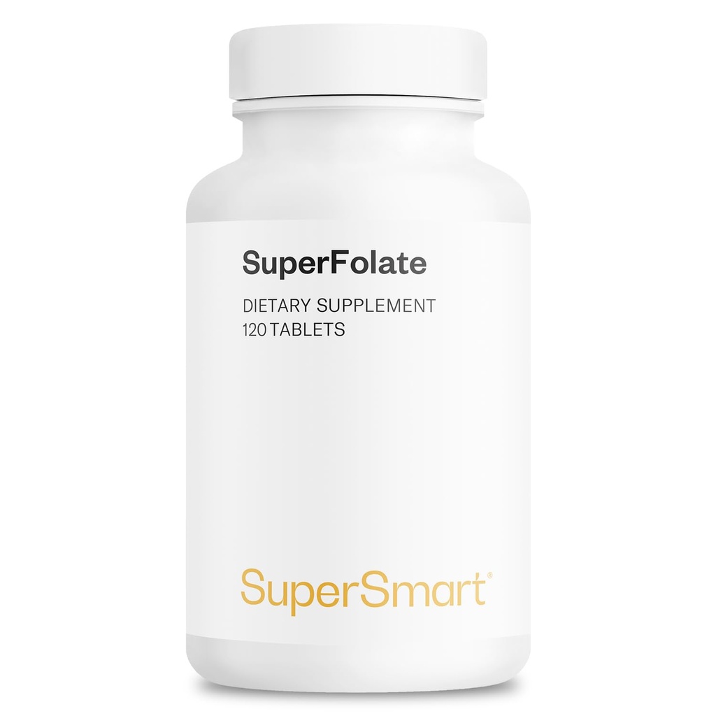 Supersmart SuperFolat 400mcg / 4g pe zi (Patented & Biodisponibil) - Quatrefolc 5-MTHF Supliment - Folate Active Vitamina B9 