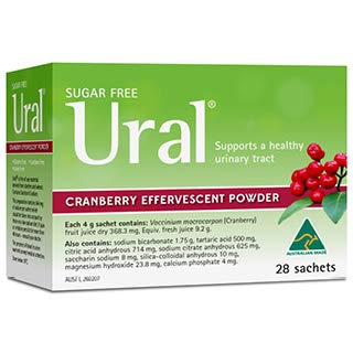 Ural Cranberry Efervescent Powder 4G * 28 Sachete Alcalinizer urinar Cystitis Relief