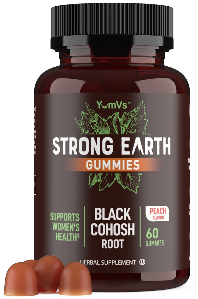 Negru Cohosh Gummies pentru Menopause Relief, Hot Flashes & Night Sweats 