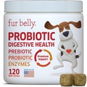 Probiotice pentru câini - Hot Spot Remedy pentru câini + Prebiotic - Dog Alergia Chews - Îmbunătățirea Digestion & Supărat Tummy, Relieve Gas & Diaree, Probiotice câine și Enzime digestive, 120 Dog Probiotic Chews