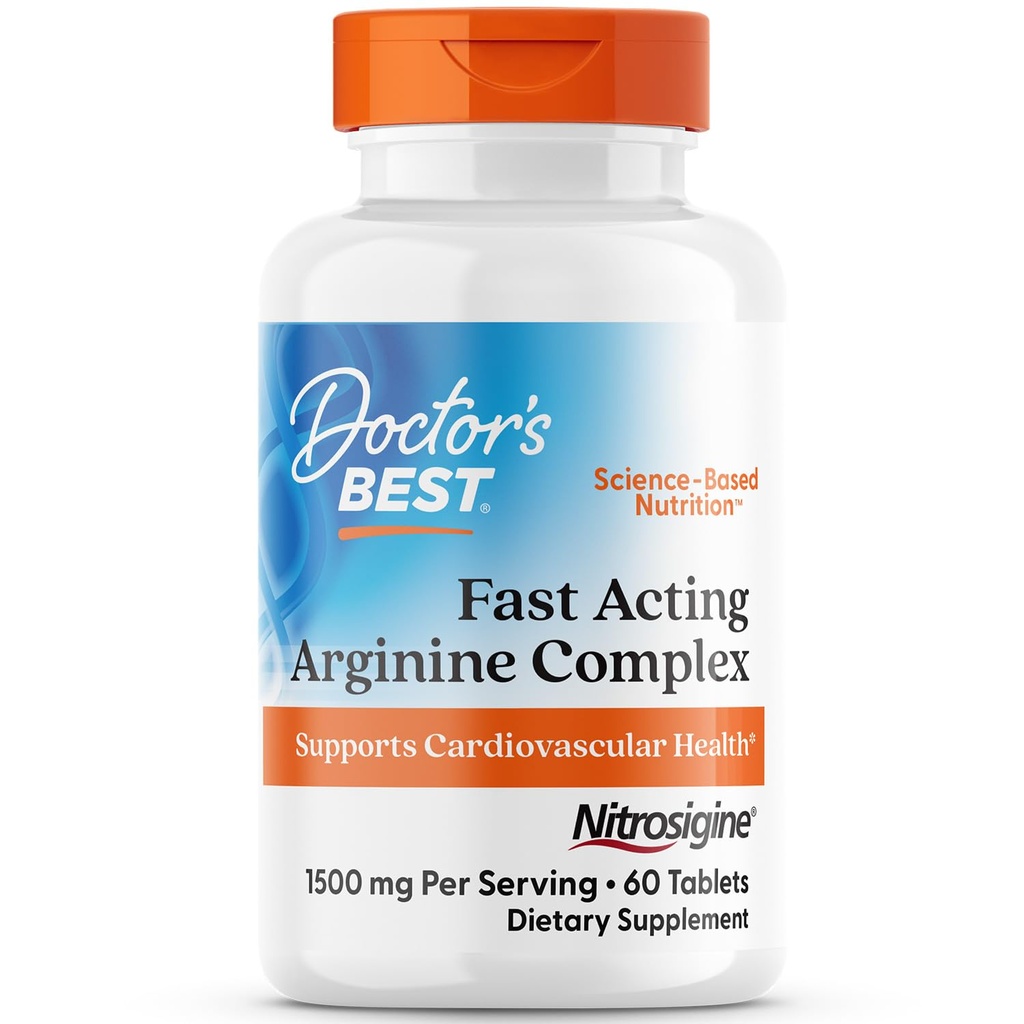 Cel mai bun complex Arginine Actor rapid al doctorului - L Arginine Suplimente pentru bărbaţi şi femei, ajută la nivelul oxidului azotic, fluxul sanguin şi suport de sănătate cardiovasculară, 1500 mg Per Serving, Vegan - 60 comprimate