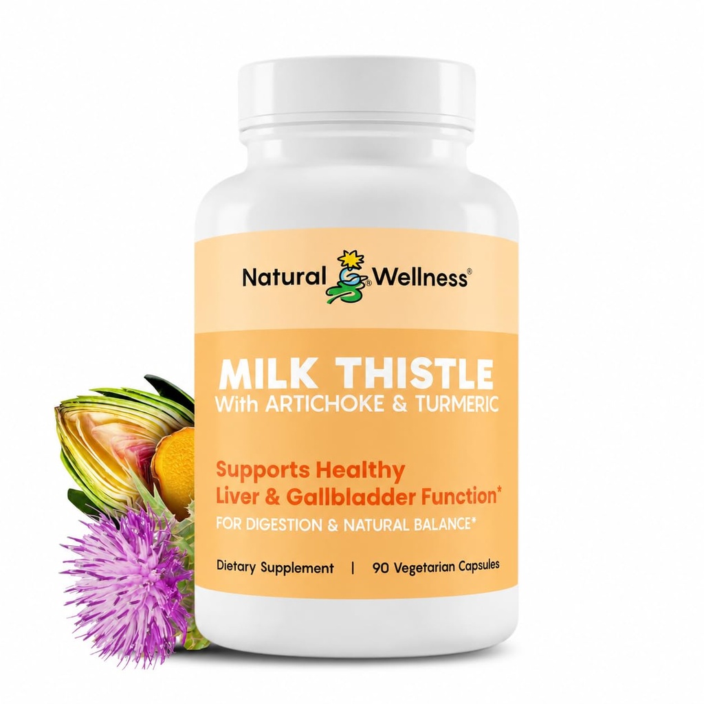 Natural Wellness Milk Thistle cu Artichoke & Turmeric 