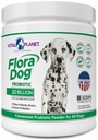 Planeta Vital - Flora Dog Powder Suplimentul Probiotic cu 20 de miliarde de culturi și 10 Strains, Potenta Inalta Immune și Digestive Probiotice pentru câini, 3.92 oz., 111 Grams, 30 Serviri