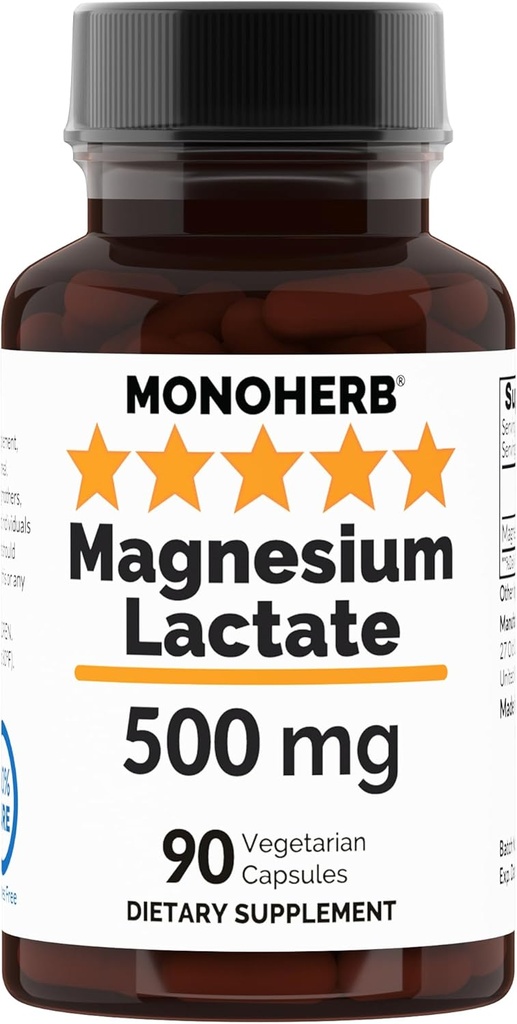Lactat de magneziu 500 mg - 90 Capsule vegetariene