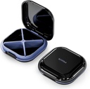 Caz de pastile mici, Travel Pill Box, Portable Pill Organizator, Pilula container pentru buzunar 4 Compartimente, Daily Compact Travel Medicine Holder for Vitamins Medicine (Black)