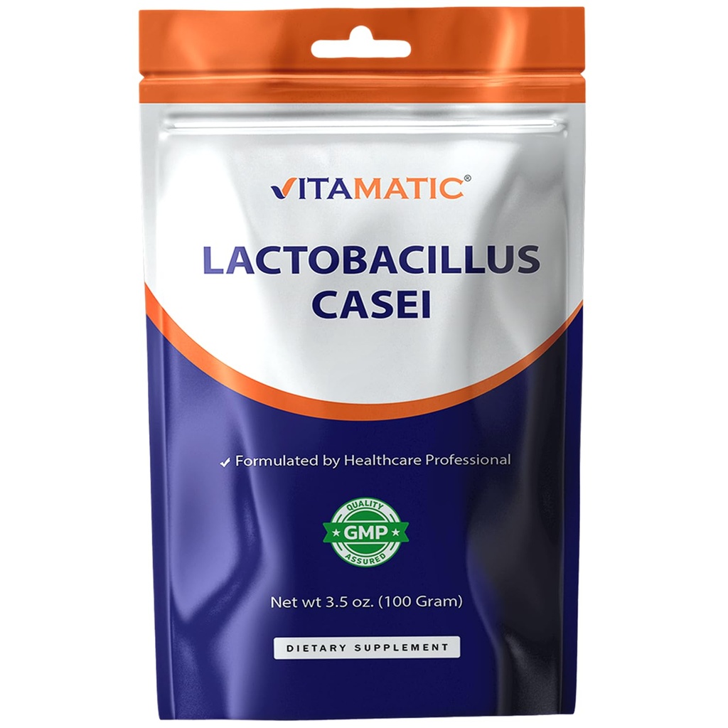 Vitamatic Lactobacillus Casei Powder Probiotic - Digestive Health Support - 100 Gram (3.5 OZ) - 100 Servings