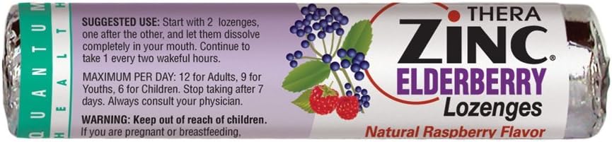 Thera Zinc Elderberry Lozenges, 14 Count (Pachet de 12)
