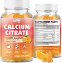 Citrat de calciu Gumries 1200 mg cu vitamina D3, K2, magneziu, zinc, suport osos pentru oase, mușchi și articulații, Imunitate și suport de memorie, 60 Conte
