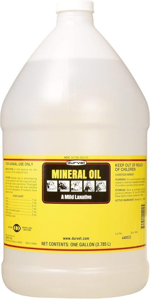 Durvet, Ulei mineral laxativ ușor, 1Gallon/3.785L