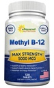 aSquared Nutrition Vitamina B12-5000 MCG Supliment cu metilcobalamină (metil B-12) - Rezistenţă maximă Vitamina B 12 Suport pentru a ajuta la stimularea energiei naturale, Beneficiu Brain & Heart Function - 120 comprimate