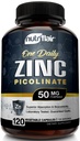 Picolinat de zinc NutriFlair 50mg, 120 capsule - supliment de absorbţie maximă pastile de zinc - Booster sistem imunitar, Apărarea imunităţii, Antioxidant puternic non-GMO - Comparativ cu gluconat, Citrat, Oxid
