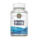 KAL Acidophilus ProBiotic-4, 500 Milioane CFU, patru tulpini probiotice, Probiotice pentru femei și bărbați, Freeze Uscate, L. acidophilus, L. bulgaricus, S. termofil, B. bifidum, 100 Servings, 100 VegCaps