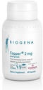 Biogena Copper 2 mg energizat - în forma de citrat uşor absorbit şi bine tolerat - 60 capsule