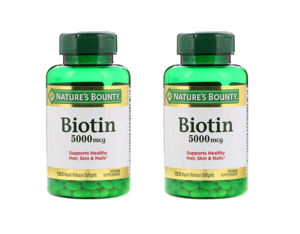 Set de 2 Natura lui Bounty® Biotin 5000 mcg, 150 Softgels