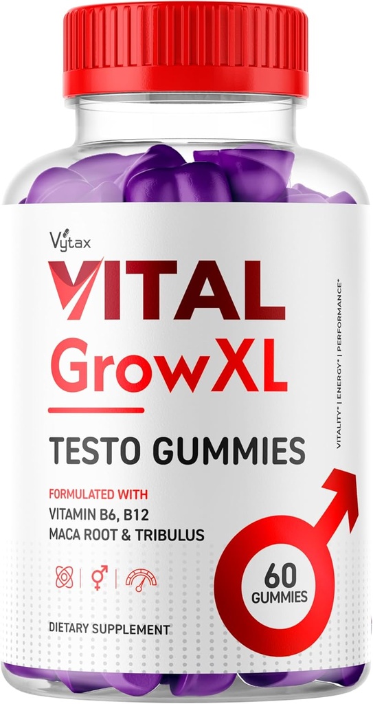 Vital Glow Gumies XL, Vital Grow XL Testo Gummies Concentrație maximă Advanced Vitamina Formula, Vital GrowXL VitalGrowXL Me Gomitas Premium Chewable Vitalgrow Supplement (60 Gummies)